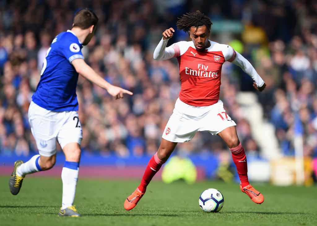 Former Arsenal player Alex Iwobi against Everton