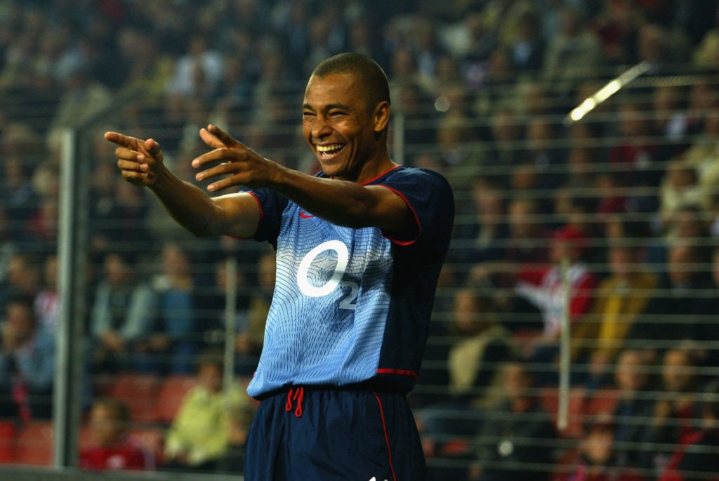 Gilberto Silva of Arsenal celebrates