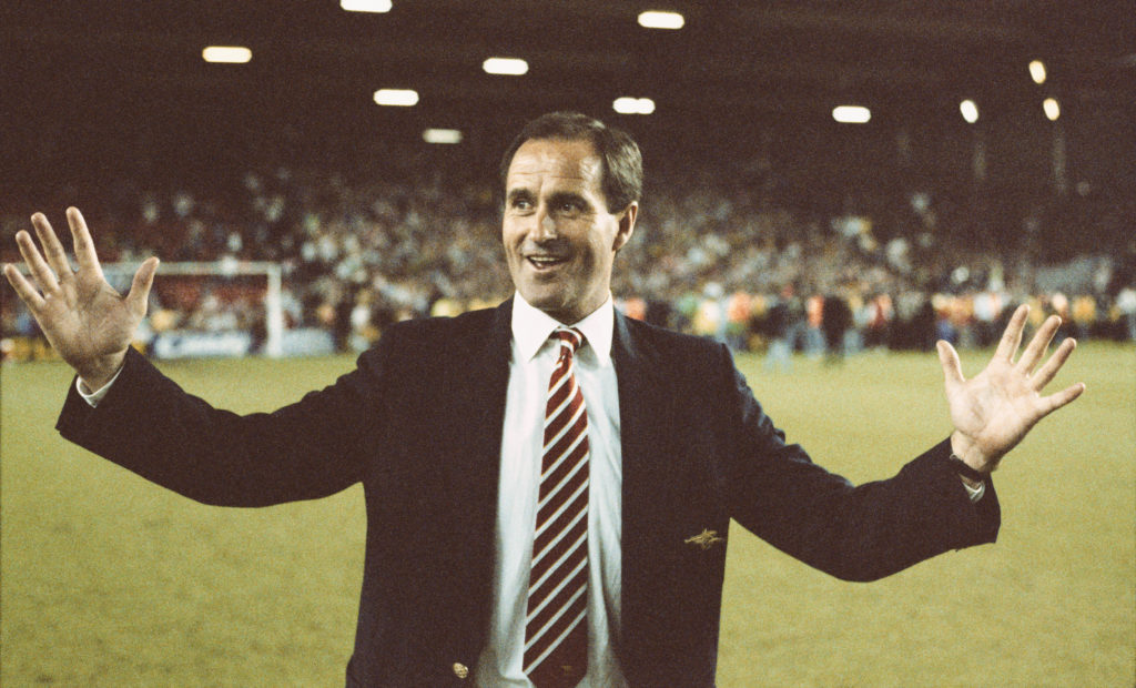 Arsenal manager George Graham celebrates First Division Championship 1989