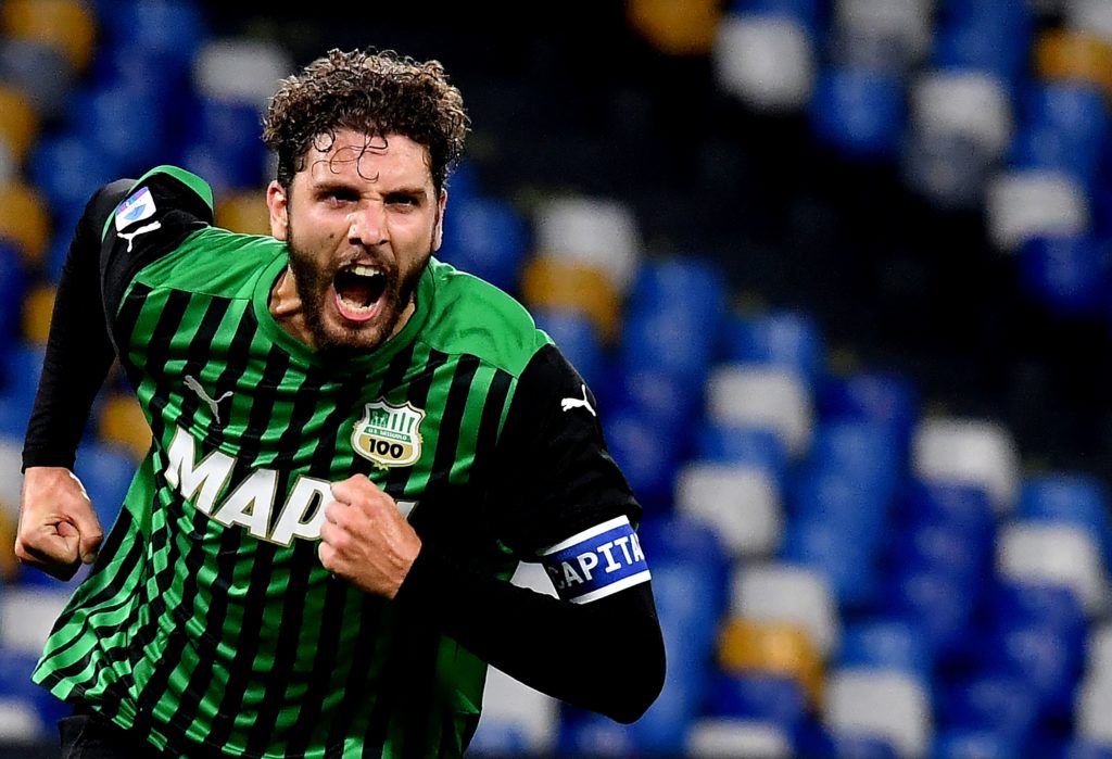 Manuel Locatelli celebrates a Sassuolo goal