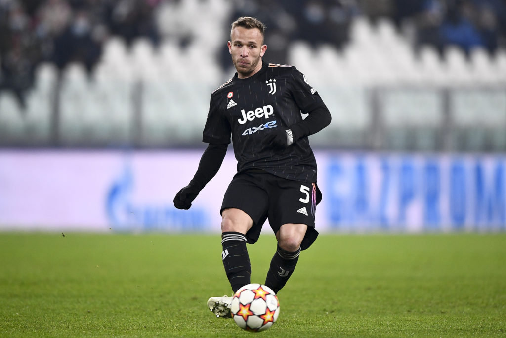 Arthur Melo of Juventus FC in action during the UEFA