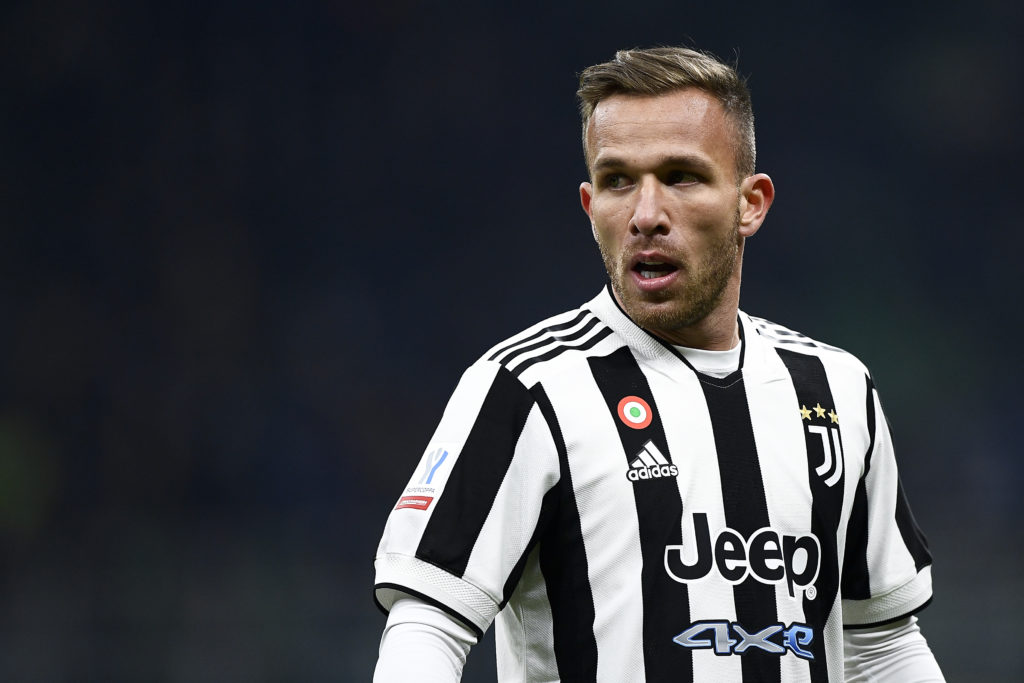 Arthur Melo of Juventus FC looks on during the Supercoppa
