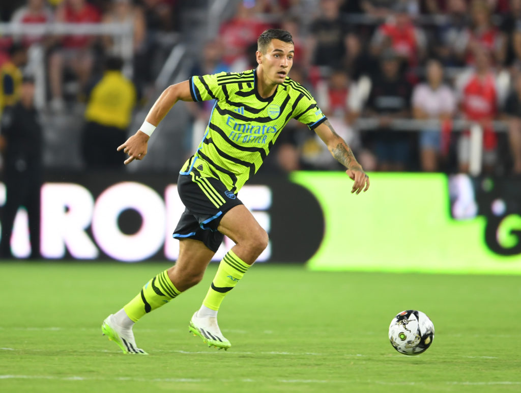 Ben White of Arsenal looks on prior to the MLS All-Star Game between  News Photo - Getty Images