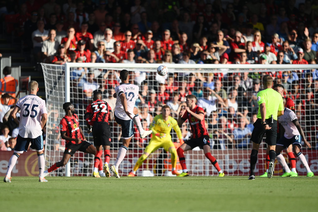 Arsenal defender William Saliba scores in Premier League at AFC Bournemouth