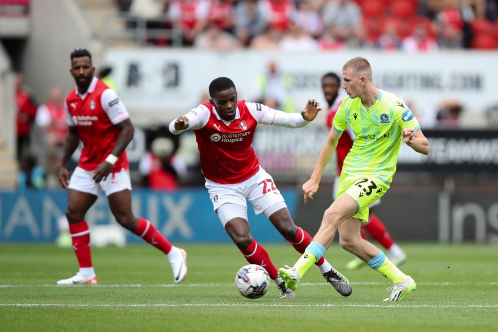 Blackburn Rovers midfielder Adam Wharton in action v Rotherham United amid Arsenal, Manchester United interest
