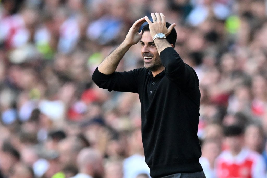 Arsenal manager Mikel Arteta reacts vs Manchester United in Premier League before north London derby vs Tottenham Hotspur