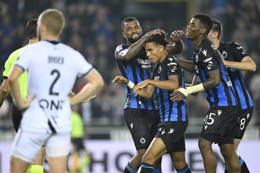 Club Brugge winger Antonio Nusa in action vs Sporting Charleroi amid interest from Arsenal