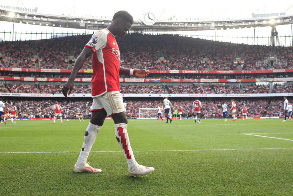 Arsenal winger Bukayo Saka taken off against Tottenham Hotspur in Premier League after injury before Carabao Cup tie at Brentford