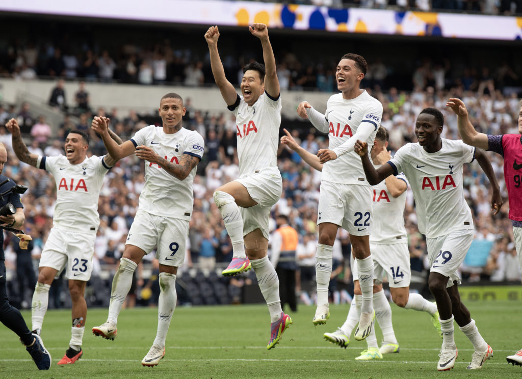 Tottenham Hotspur forward Richarlison celebrates vs Sheffield United in Premier League before facing Arsenal in north London derby