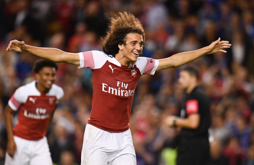 Former Arsenal midfielder Matteo Guendouzi reacts vs Chelsea in International Champions Cup 2018 after transfer under Unai Emery