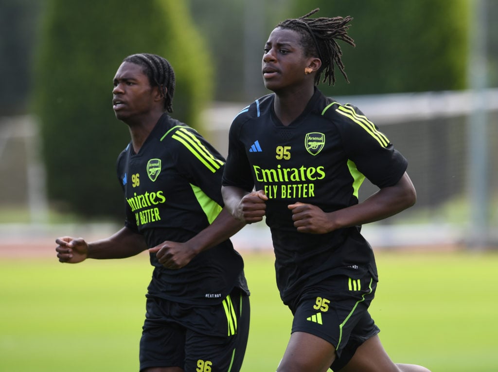 Arsenal academy prospect Bless Akolbire in U18 training