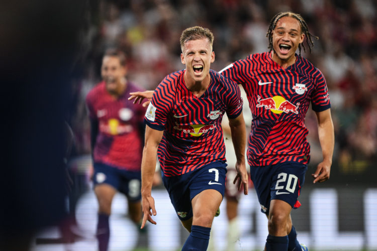 R during the DFL Supercup 2023 match between FC Bayern München and RB Leipzig at Allianz Arena on August 12, 2023 in Munich, Germany. (Photo by Sebastian Widmann/Bundesliga/Bundesliga Collection via Getty Images