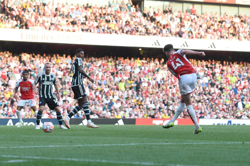 Declan Rice scores first goal for Arsenal v Manchester United in Premier League