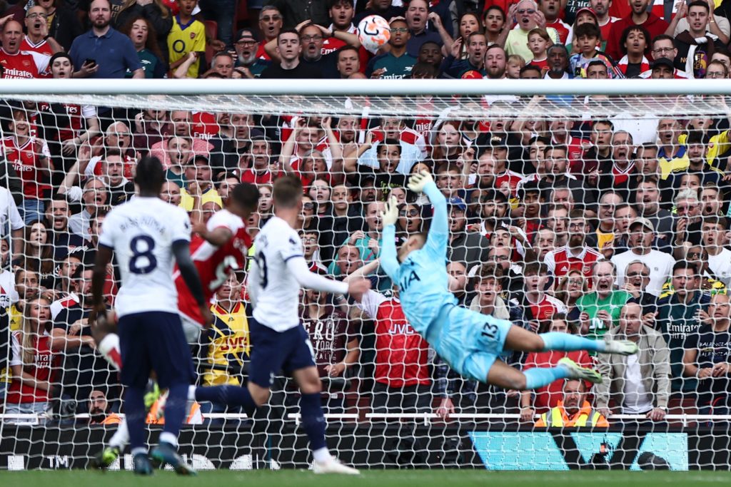 Arsenal striker Gabriel Jesus in action v Tottenham Hotspur in Premier League amid Alan Shearer criticism