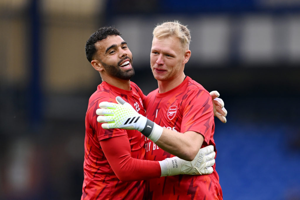 Arsenal goalkeepers David Raya and Aaron Ramsdale embrace at Everton before Premier League game amid news round-up