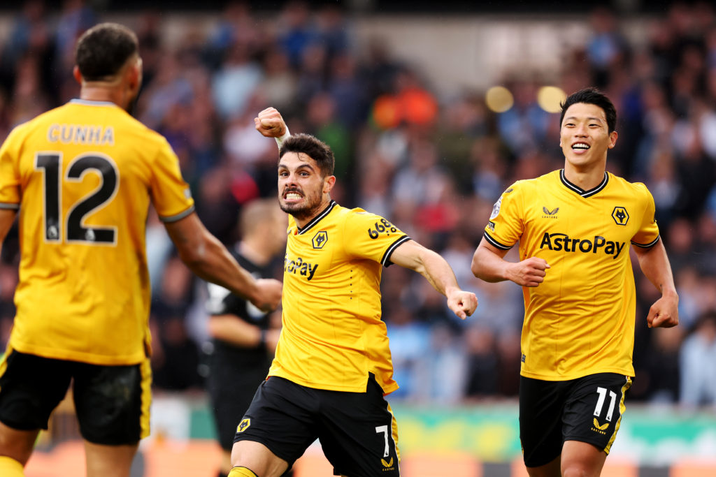 Wolverhampton Wanderers winger Pedro Neto celebrates vs Manchester City in Premier League amid transfer interest from Arsenal