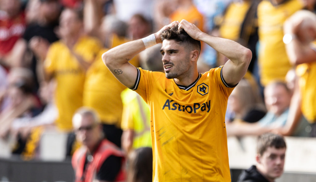 Arsenal transfer target Pedro Neto of Wolverhampton Wanderers in action vs Aston Villa in Premier League