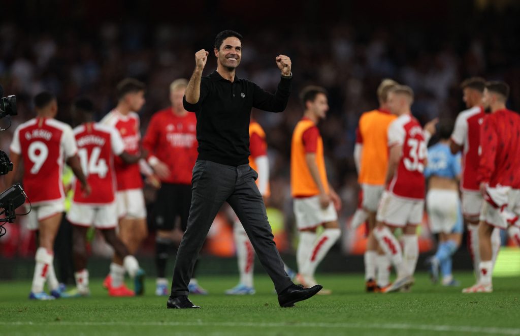 Arsenal manager Mikel Arteta celebrates win vs Manchester City in Premier League amid new fan chant