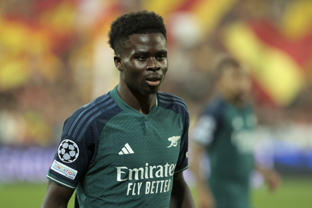 Arsenal winger Bukayo Saka reacts after injury in Champions League vs RC Lens as Mikel Arteta addresses problem