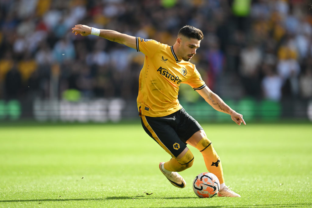 Wolverhampton Wanderers winger Pedro Neto in Premier League action v Aston Villa amid Arsenal transfer interest