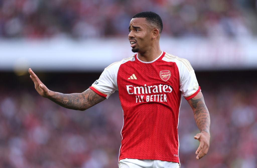 Arsenal striker Gabriel Jesus gestures v Manchester City in Premier League amid Mikel Arteta decision frustrations