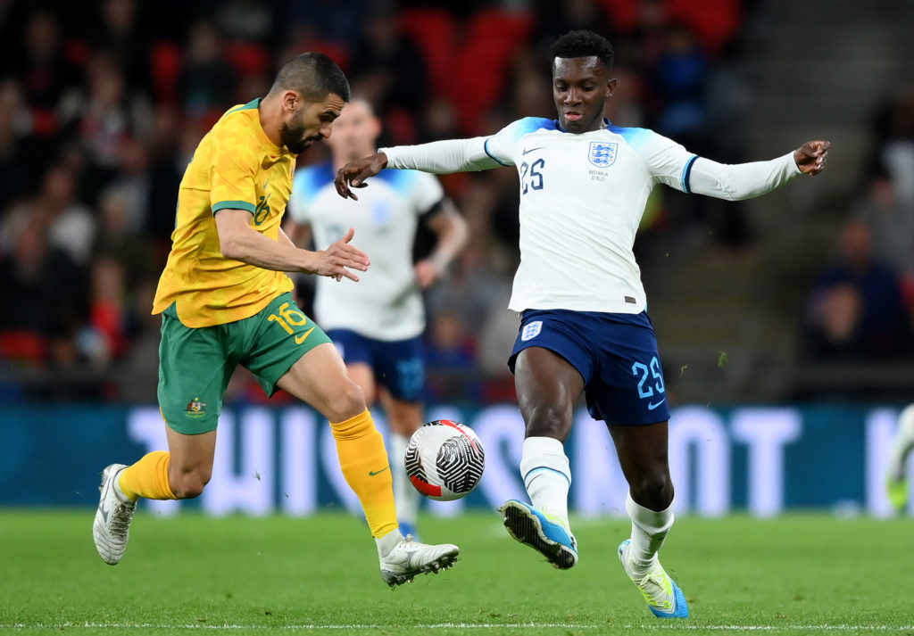 Arsenal striker Eddie Nketiah makes England debut vs Australia at Wembley
