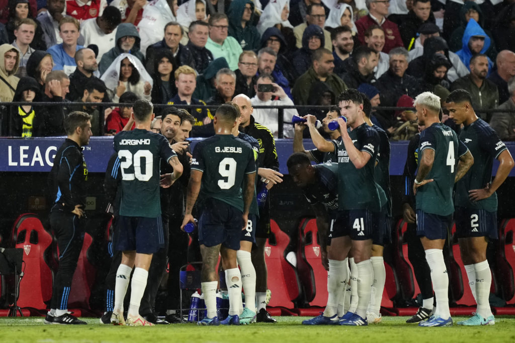 Arsenal manager Mikel Arteta speaks to squad against Sevilla in Champions League amid Premier League injury news for Sheffield United match