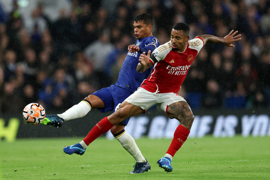 Arsenal striker Gabriel Jesus in Premier League action vs Chelsea amid Champions League title verdict