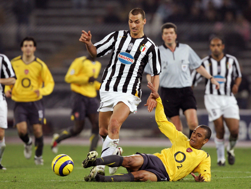 Iconic Juventus striker Zlatan Ibrahimovic in UEFA Champions League action vs Arsenal