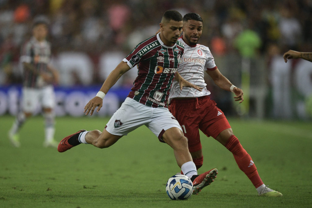 Fluminense midfielder Andre Trindade in action vs Internacional amid transfer interest from Arsenal and Manchester United