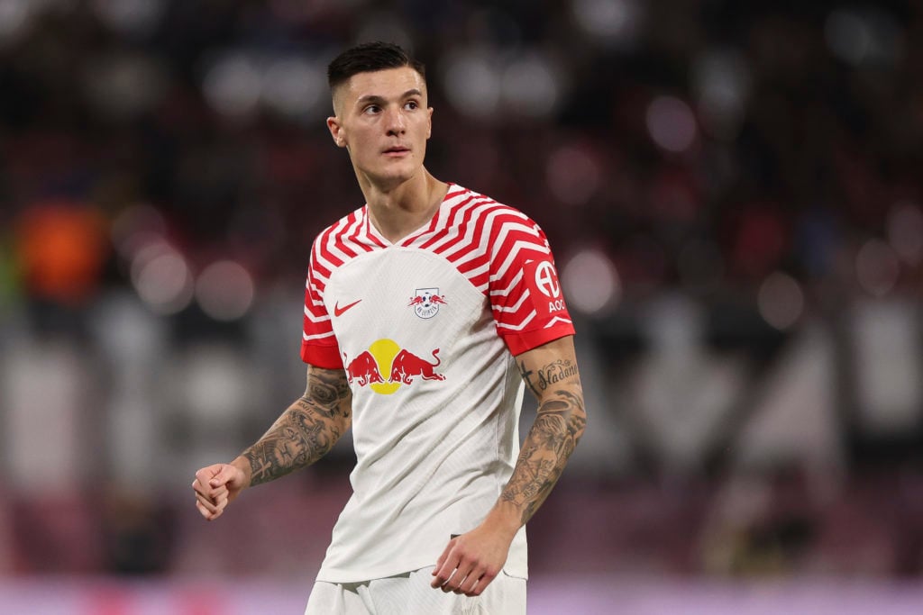 RB Leipzig striker Benjamin Sesko in Bundesliga action vs 1. FC Köln amid transfer interest from Arsenal