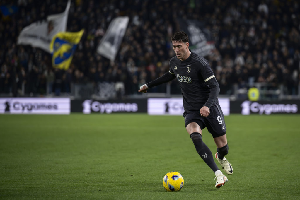 Dusan Vlahovic of Juventus FC in action during the Serie A