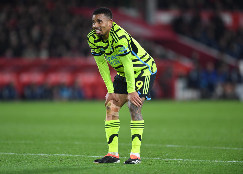 Arsenal striker Gabriel Jesus in Premier League action vs Nottingham Forest