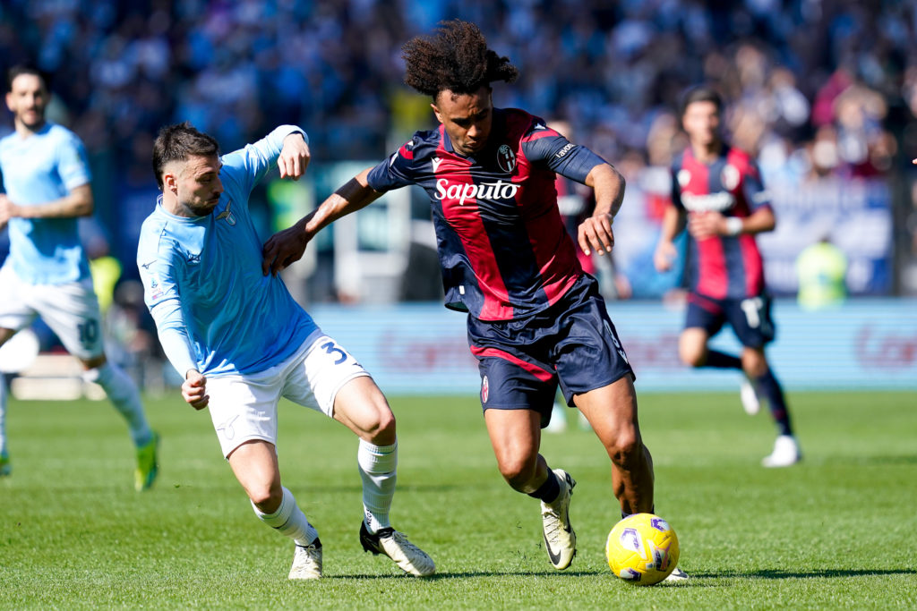 Arsenal transfer target Joshua Zirkzee in action for Bologna vs Lazio
