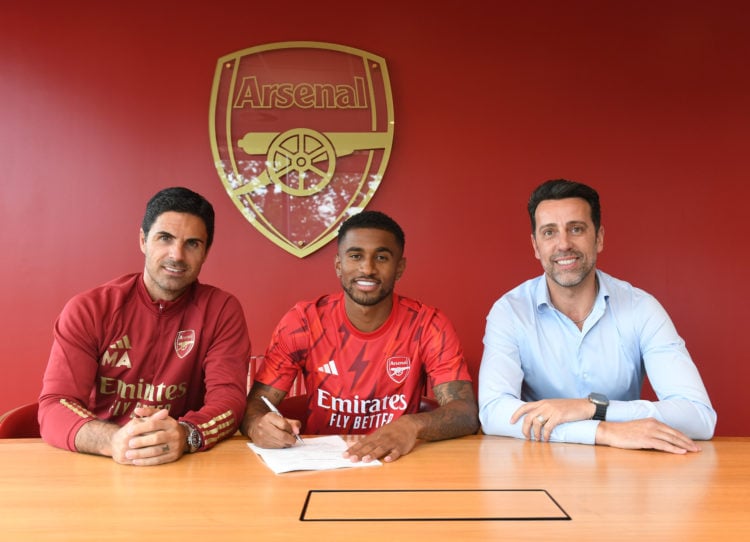 R0 Sporting Director Edu as he signs a new long term contract at Arsenal at London Colney on July 06, 2023 in St Albans, England. (Photo by Stuart MacFarlane/Arsenal FC via Getty Images
