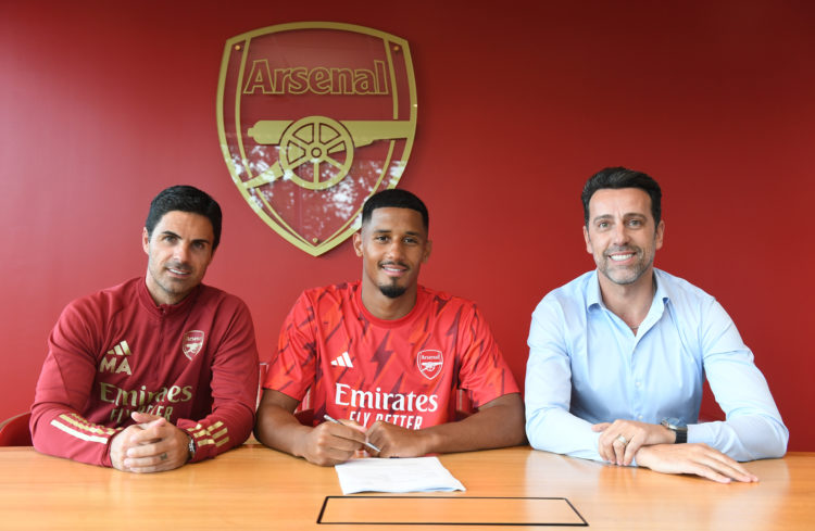 R0 Sporting Director Edu as he signs a new long term contract at Arsenal at London Colney on July 06, 2023 in St Albans, England. (Photo by Stuart MacFarlane/Arsenal FC via Getty Images