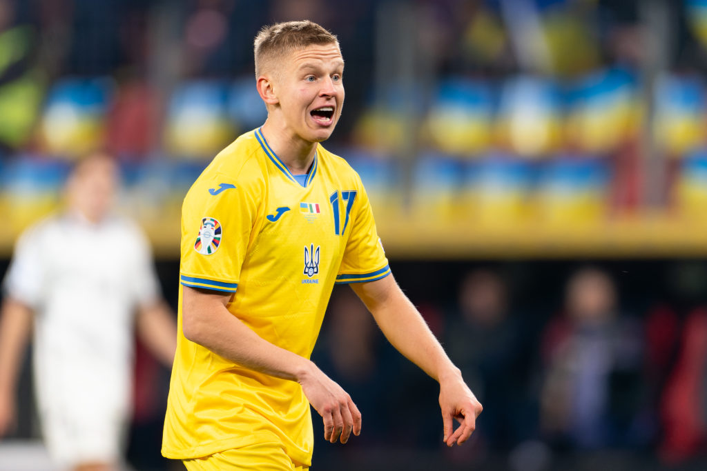 Arsenal defender Oleksandr Zinchenko representing Ukraine v Italy: Group C - UEFA EURO 2024 European Qualifiers