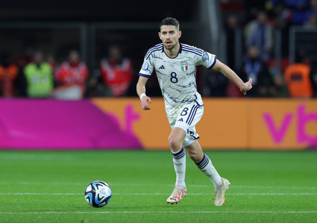 Arsenal midfielder Jorginho representing Italy vs Ukraine in Group C - UEFA EURO 2024 European Qualifiers