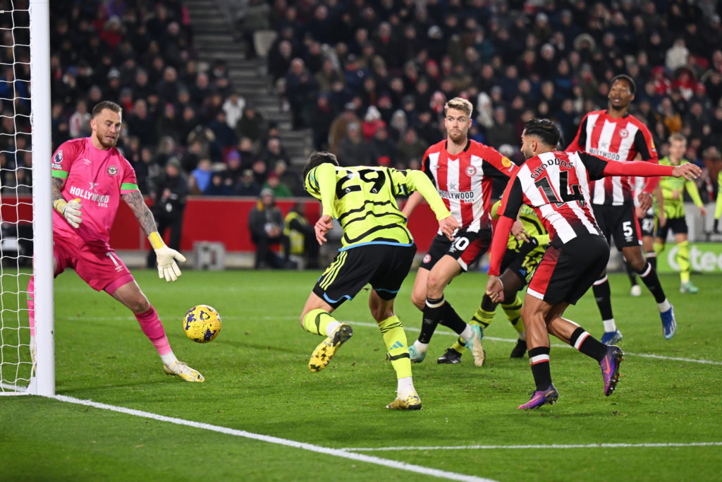 Arsenal midfielder Kai Havertz scores winning goal vs Brentford in Premier League