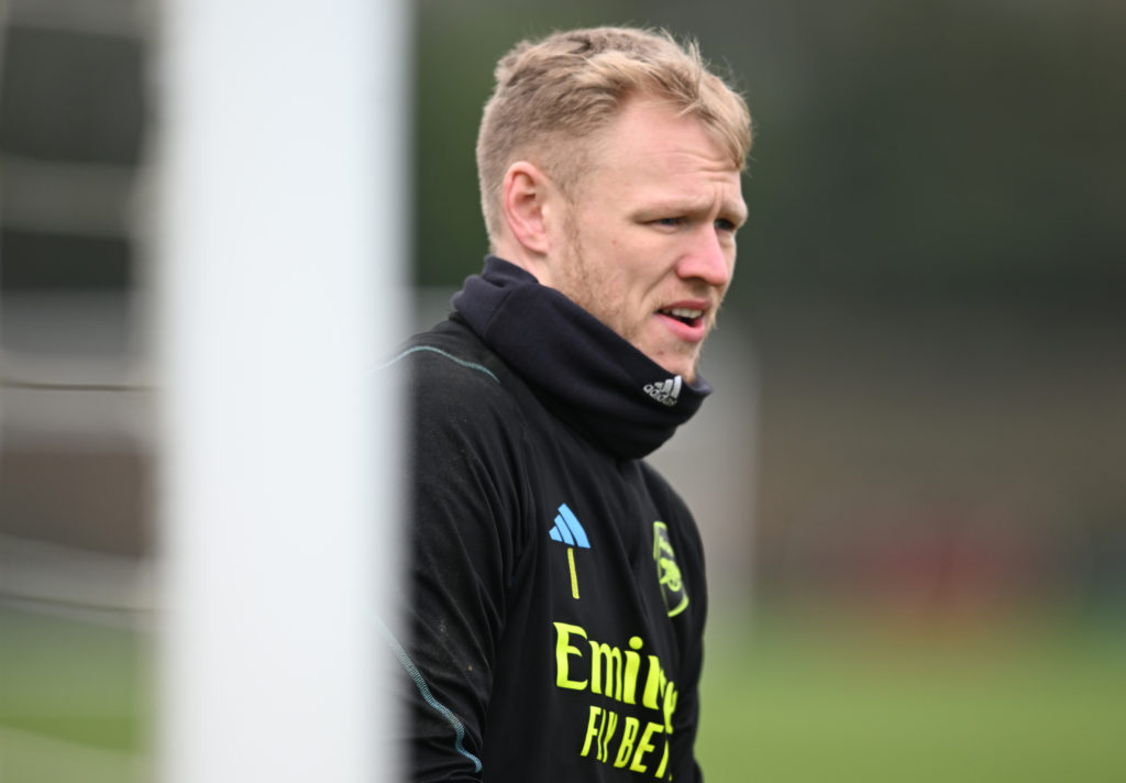 Arsenal goalkeeper Aaron Ramsdale in training