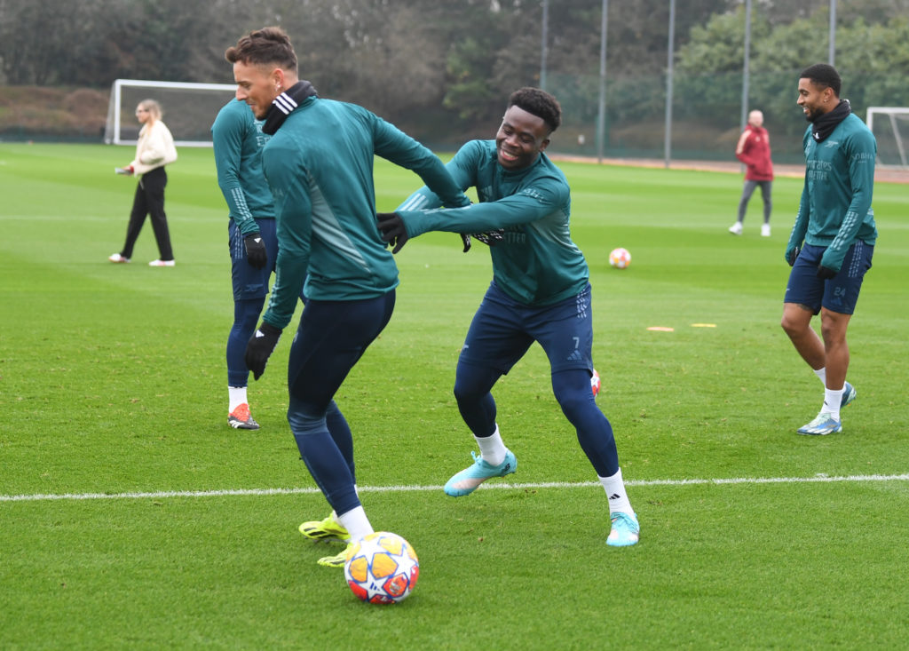 Arsenal FC Training Session And Press Conference - UEFA Champions League 2023/24