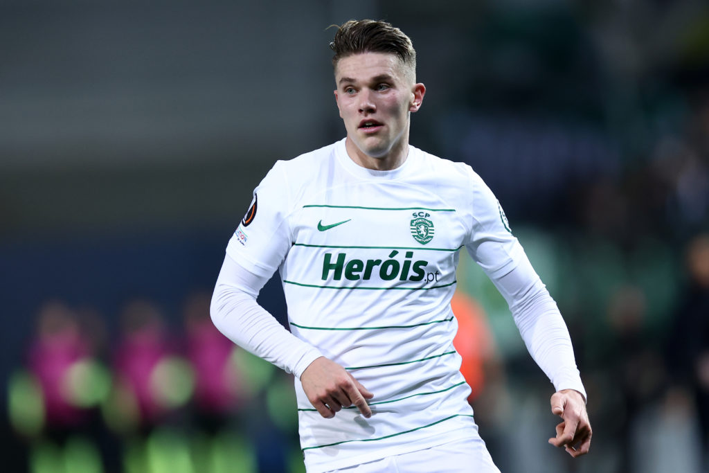 Sporting CP striker Viktor Gyokeres v Atalanta in Round of 16 First Leg of UEFA Europa League 2023/24