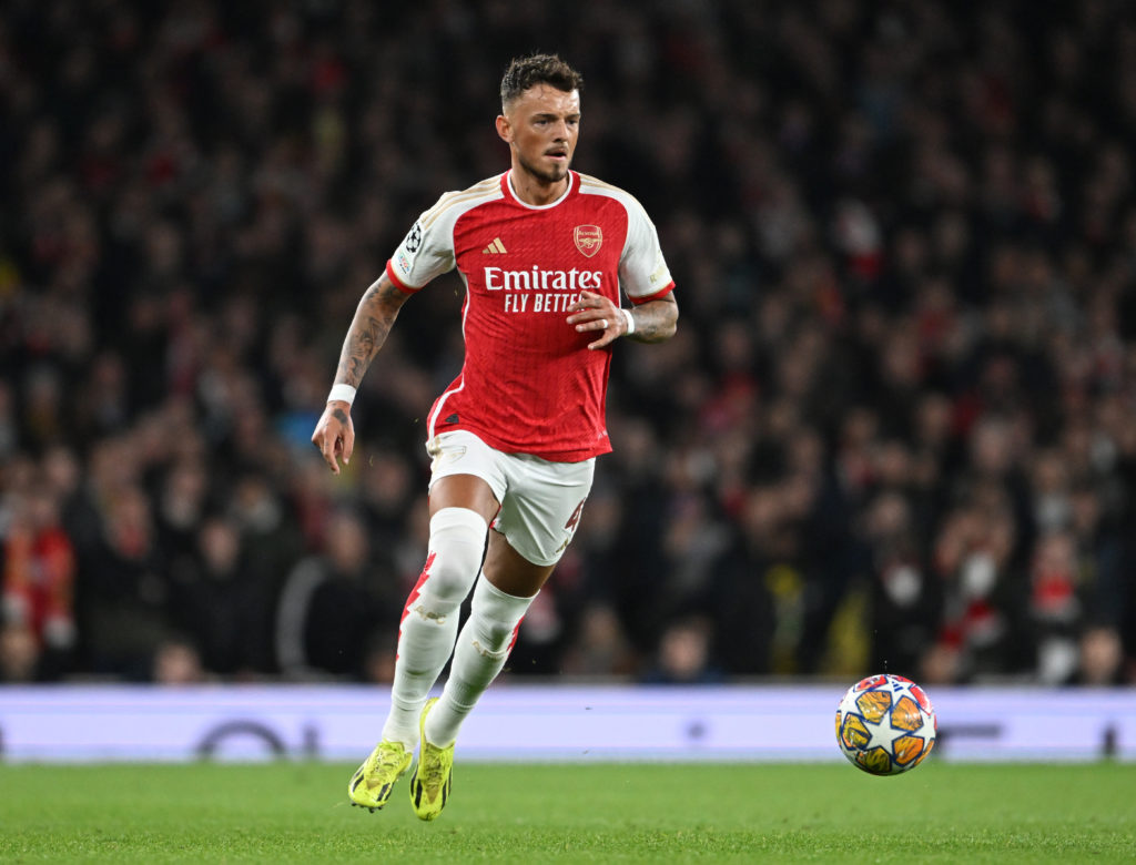 Arsenal defender Ben White v FC Porto in Round of 16 Second Leg - UEFA Champions League 2023/24