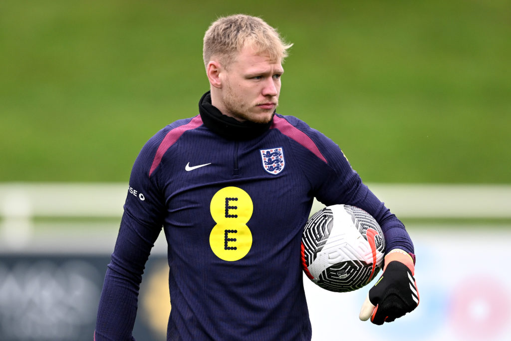 Arsenal goalkeeper Aaron Ramsdale in England training