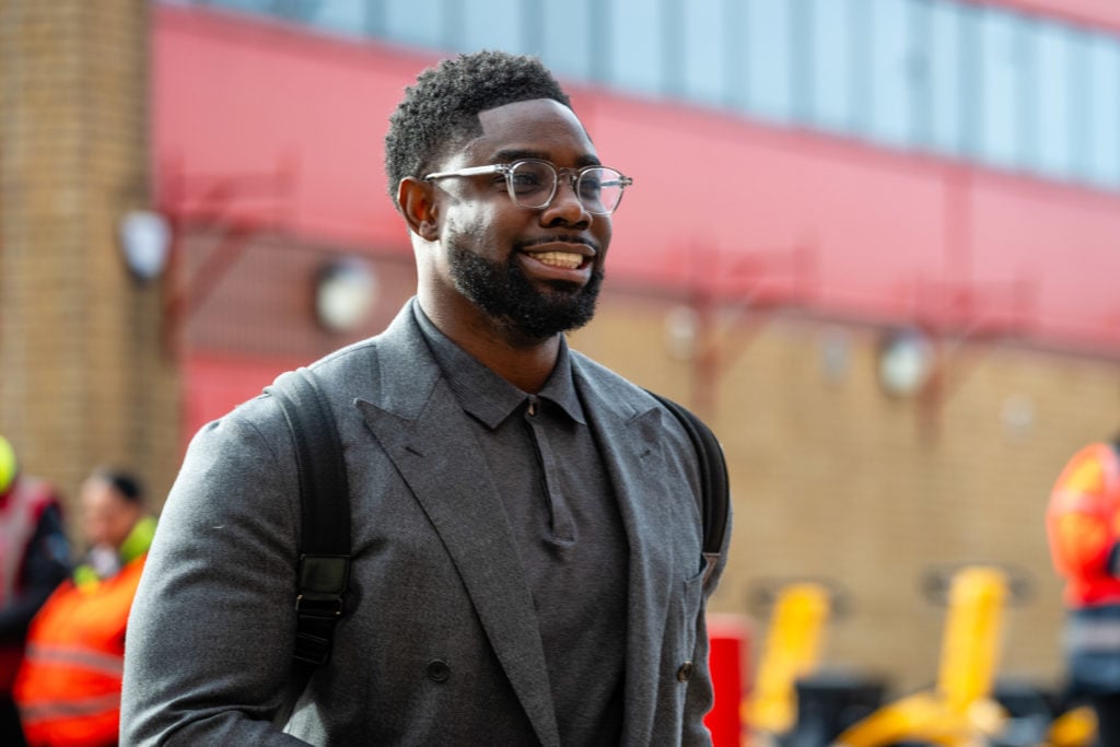 Micah Richards arrives at Old Trafford