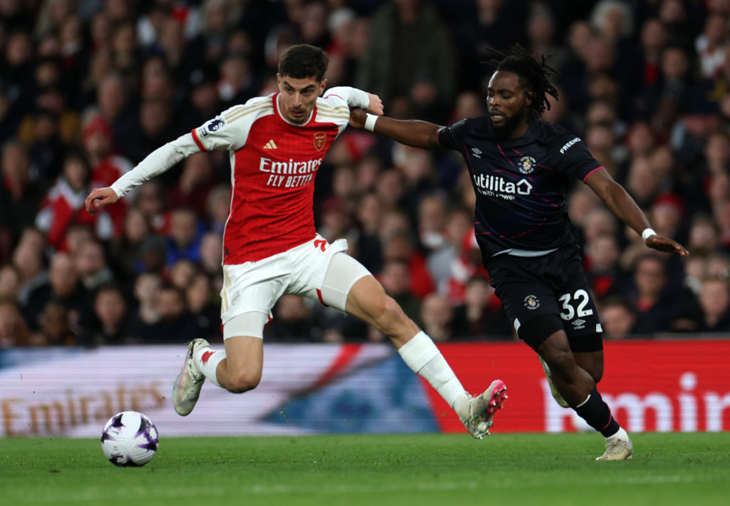 Arsenal midfielder Kai Havertz v Luton Town in Premier League