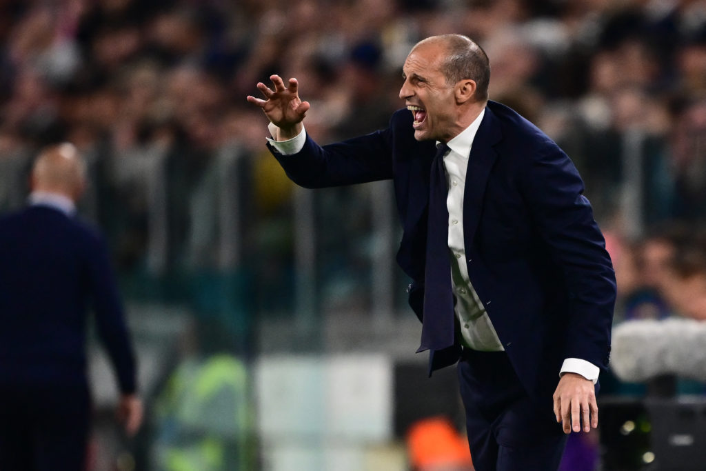 Juventus manager Massimiliano Allegri vs ACF Fiorentina in Serie A