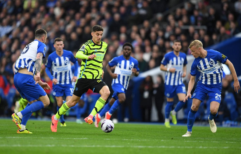 Arsenal midfielder Kai Havertz vs Brighton & Hove Albion in Premier League