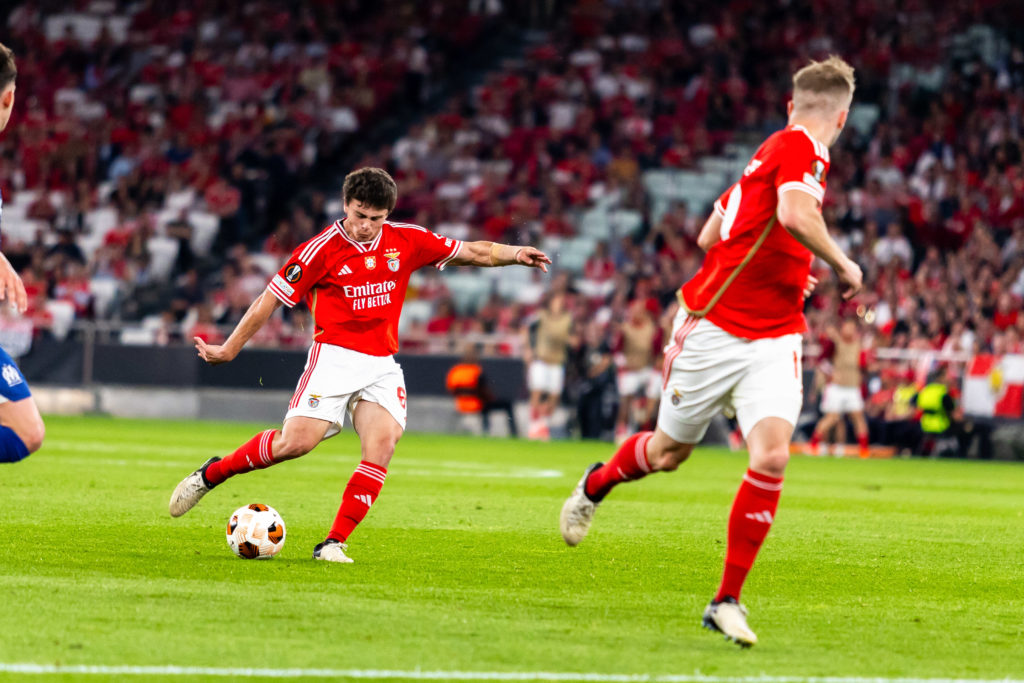 Joao Neves of Benfica seen in action during the UEFA Europa