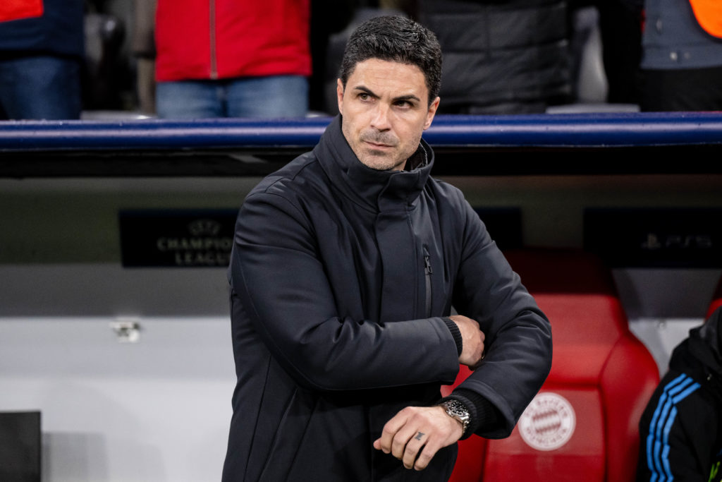 Arsenal manager Mikel Arteta reacts vs Bayern Munich in Champions League